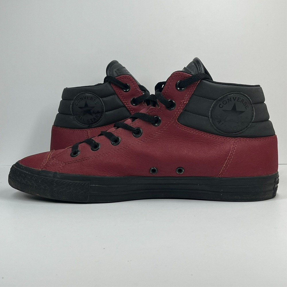 Converse All Star Chuck Taylor Hi Top Leather Sneakers Shoes Men's 10 Burgundy